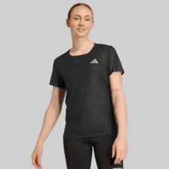 adidas Damen Adi365 Climacool+ Lauf T Shirt Schwarz/Grey Six