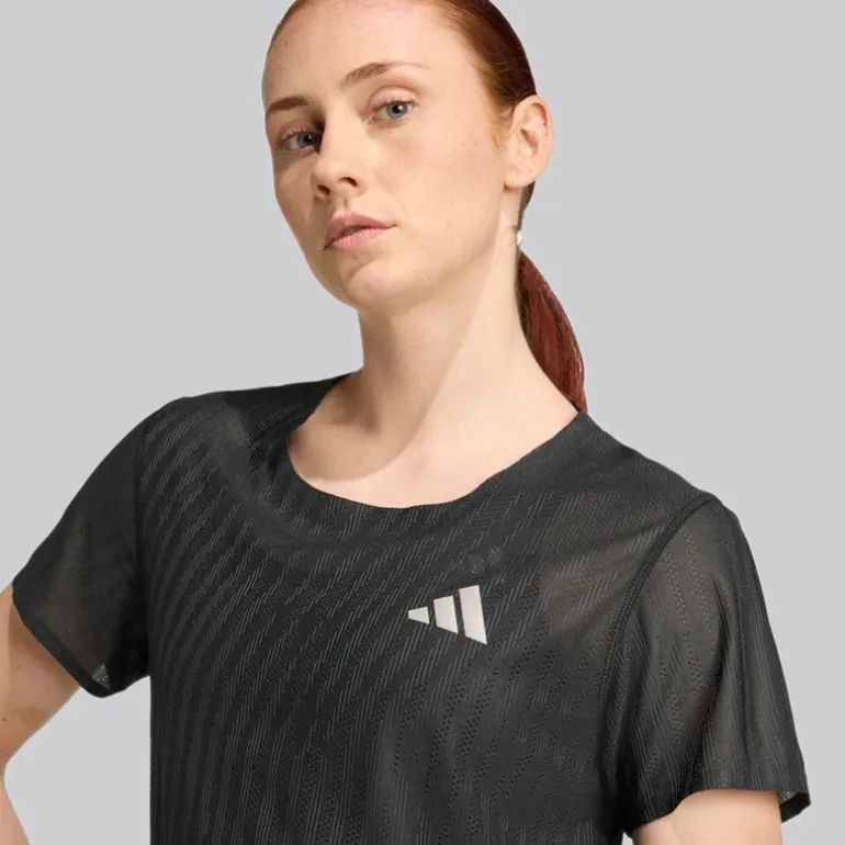 adidas Damen Adi365 Climacool+ Lauf T Shirt Schwarz/Grey Six