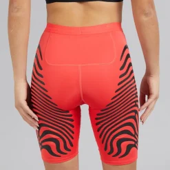 adidas Damen Adizero Responsive Control Lauf Tights Kurzes Bein Leggings Semi Lucid Red/Schwarz