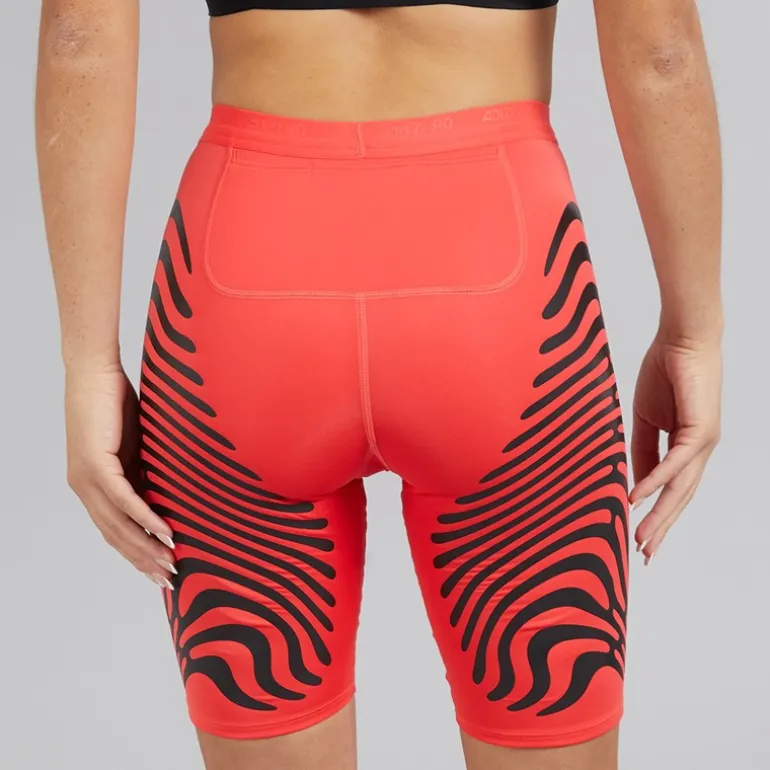 adidas Damen Adizero Responsive Control Lauf Tights Kurzes Bein Leggings Semi Lucid Red/Schwarz