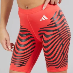 adidas Damen Adizero Responsive Control Lauf Tights Kurzes Bein Leggings Semi Lucid Red/Schwarz