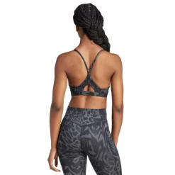 adidas Damen Aeroreact Grafik leichter Stütz BH Schwarz