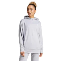 adidas Damen AEROREADY Game And Go Hoodie Glory Grey/Weiß