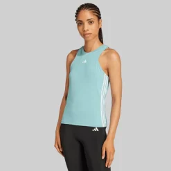 adidas Damen AEROREADY Train Essentials 3 Streifen Tank Top Mint Tone/Weiß