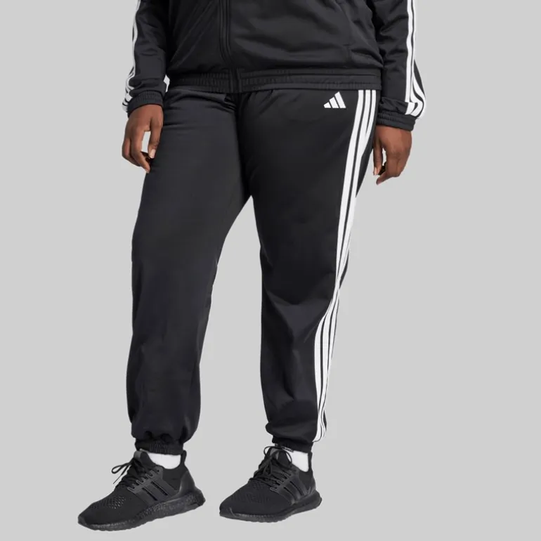adidas Damen Übergrößen Trikot 3 Streifen Trainingshose Schwarz/Weiß