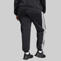 adidas Damen Übergrößen Trikot 3 Streifen Trainingshose Schwarz/Weiß