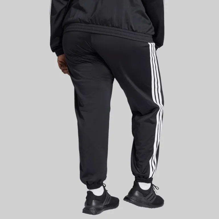 adidas Damen Übergrößen Trikot 3 Streifen Trainingshose Schwarz/Weiß