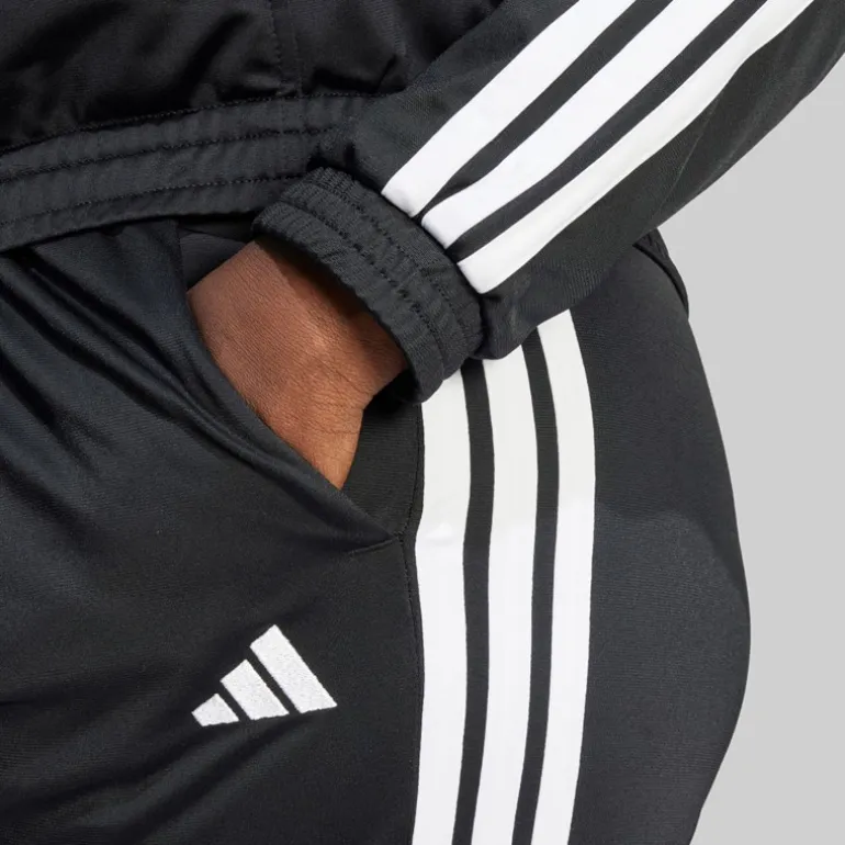 adidas Damen Übergrößen Trikot 3 Streifen Trainingshose Schwarz/Weiß