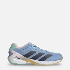 adidas Damen Courterblast Adizero Hallen Sportschuhe Glow Blue/Shadow Navy/Clear Pink