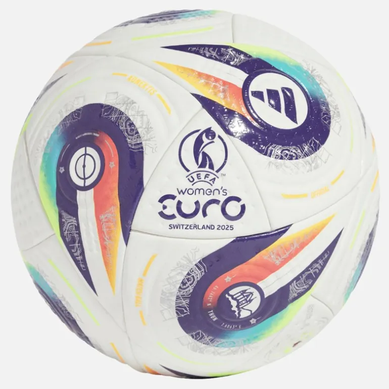 adidas Damen Euro 25 Pro Offizieller Spiel Fußball (FIFA Quality Pro Zertifiziert) Weiß/Multi/Lucid Lemon