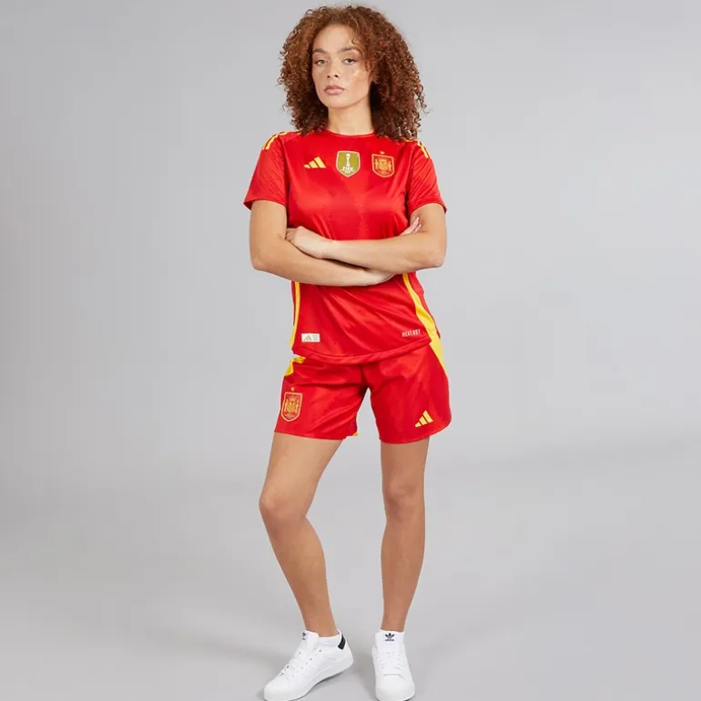 adidas Damen FEF Spanien Damen 24/25 Authentische Heimshorts Better Scarlet