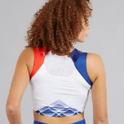 adidas Damen FFA Frankreich Lauf Crop Top Weiß