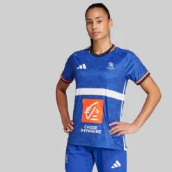 adidas Damen FFHB Frankreich Handball 25/26 Heim Replica Trikot Semi Lucid Blue