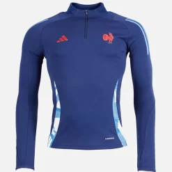 adidas Damen FFR Frankreich Rugby Trainings Oberteil Dark Blue