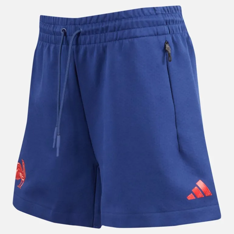 adidas Damen FFR Frankreich Rugby Z.N.E. Reise Shorts Dark Blue