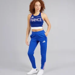 adidas Damen FFR Team Frankreich Lauf Top Semi Lucid Blue