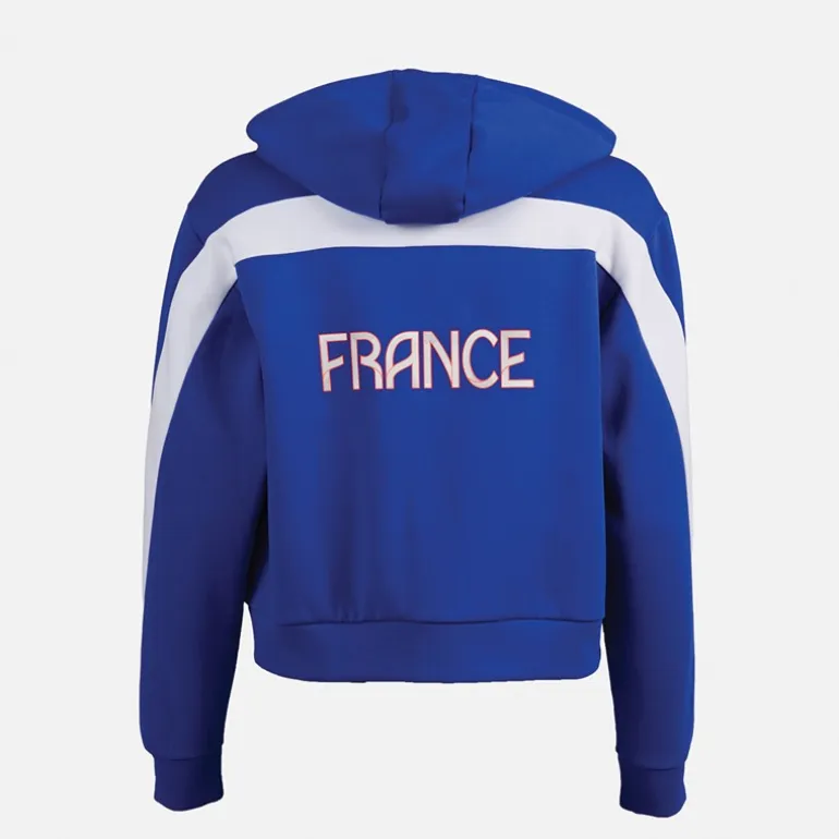 adidas Damen FFR Team Frankreich Hoodie Semi Lucid Blue