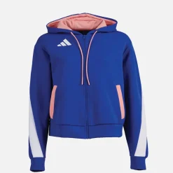 adidas Damen FFR Team Frankreich Hoodie Semi Lucid Blue