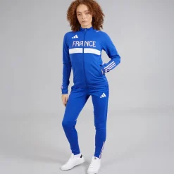 adidas Damen FFR Team Frankreich Trainingsjacke Semi Lucid Blue