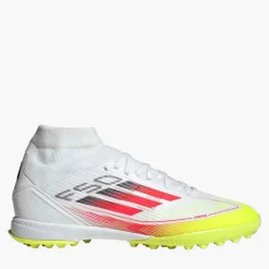 adidas Damen F50 Liga Mid Reine Sieg Pack TF Kunstrasen Fußballschuhe Cloud White/Lucid Red/Solar Yellow