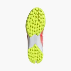 adidas Damen F50 Liga Mid Reine Sieg Pack TF Kunstrasen Fußballschuhe Cloud White/Lucid Red/Solar Yellow