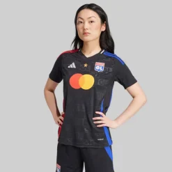 adidas Damen OL Olympique Lyon 24/25 Auswärtstrikot Schwarz