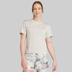 adidas Damen Own The Run Melange Lauf T Shirt Orbit Green Metallic