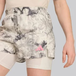 adidas Damen Own The Run Spray Dye 2 in 1 Laufshorts Orbit Grey/Schwarz