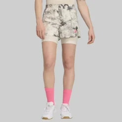 adidas Damen Own The Run Spray Dye 2 in 1 Laufshorts Orbit Grey/Schwarz
