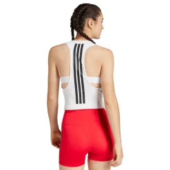 adidas Damen Power 3 Streifen Racerback Tank Top Weiß