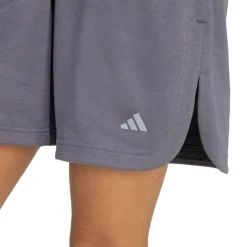 adidas Damen 3 Streifen Studio Locker geschnittene Fleece Shorts Aurora Onix