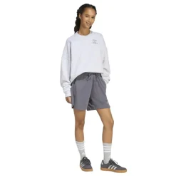 adidas Damen 3 Streifen Studio Locker geschnittene Fleece Shorts Aurora Onix