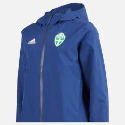 adidas Damen SVFF Schweden wasserdichte Sturmjake Team Navy Blue/Easy Yellow