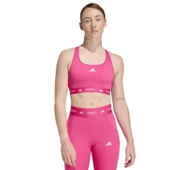 adidas Damen Techfit Mittlere Unterstützung Sport BH Real Magenta