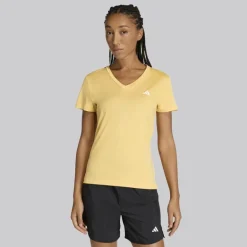 adidas Damen Trainings Basics V Ausschnitt T Shirt Semi Ice Tangerine