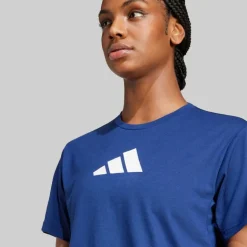 adidas Damen Workout Großes Logo T Shirt Dark Blue