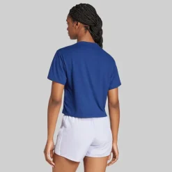 adidas Damen Workout Großes Logo T Shirt Dark Blue