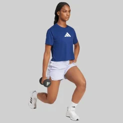 adidas Damen Workout Großes Logo T Shirt Dark Blue