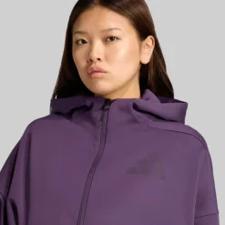 adidas Damen Z.N.E Full Zip Hoodie Aurora Plum