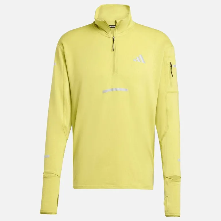 adidas Herren Adi365 Climawarm+ Lauf Halber Reißverschluss Oberteil Preloved Lime