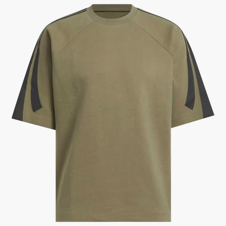 adidas Herren adidas Basketball Kurzarm Sweatshirt Olive Strata