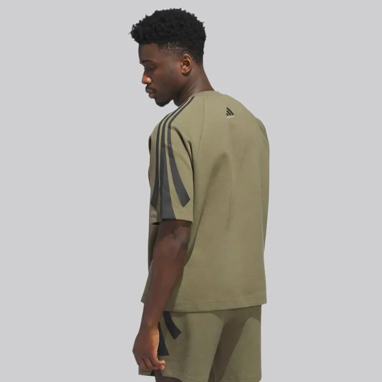 adidas Herren adidas Basketball Kurzarm Sweatshirt Olive Strata