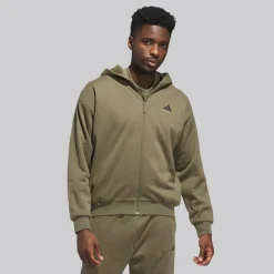 adidas Herren adidas Basketball Full-Zip Hoodie Olive Strata