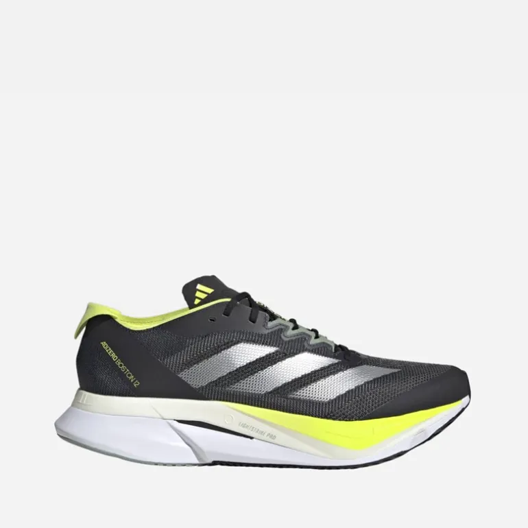 adidas Herren Adizero Boston 12 Lightstrike Pro Neutrale Laufschuhe Aurora Ink/Silver Metallic/Pulse Lime