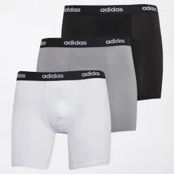 adidas Herren Baumwolle Stretch Drei Pack Boxer Slips Schwarz/Weiß/Grau