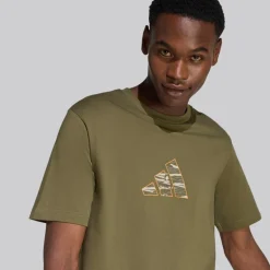 adidas Herren Camouflage Explorer Grafik T Shirt Olive Strata
