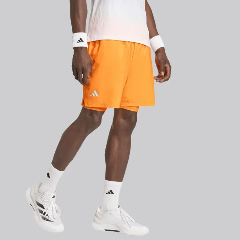 adidas Herren Club Climacool 2 in 1 Shorts Lucid Tangerine