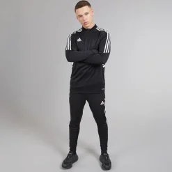 adidas Herren Condivo 22 1 4 Zip Trainingsoberteil Schwarz/Weiß