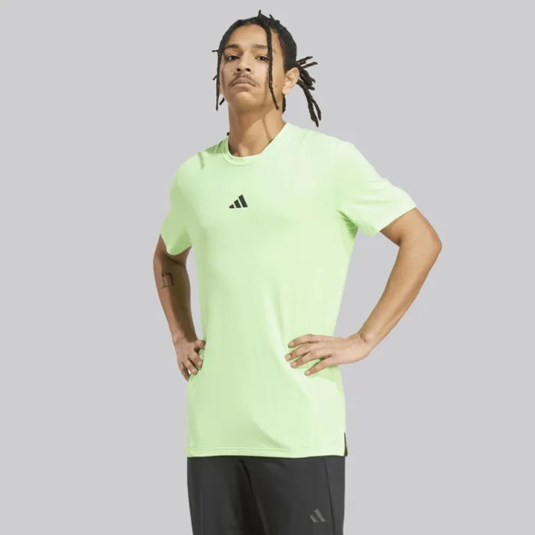 adidas Herren Designed For Training Workout T Shirt Lime Burst