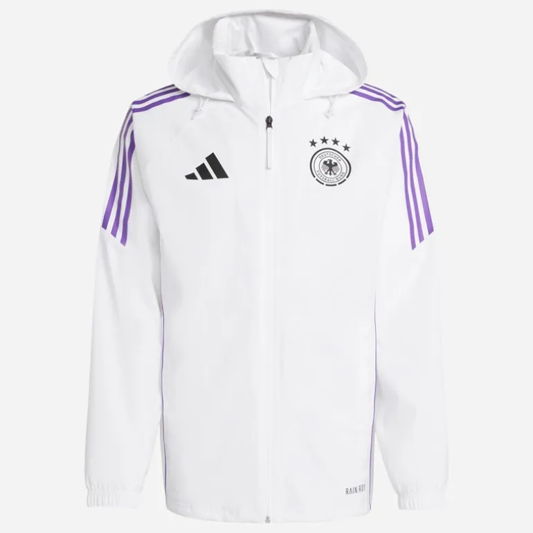 adidas Herren DFB Deutschland Tiro 24 Spieler Regenjacke Weiß